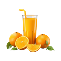 ai generado Fresco naranja Fruta jugo aislado en transparente antecedentes png