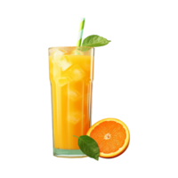 ai généré Frais Orange fruit jus isolé sur transparent Contexte png