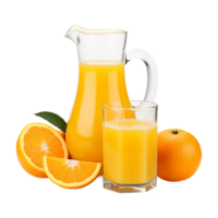 ai generado Fresco naranja Fruta jugo aislado en transparente antecedentes png