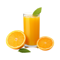 ai generiert frisch Orange Obst Saft isoliert auf transparent Hintergrund png