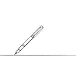 Pen drawn in line art style vector