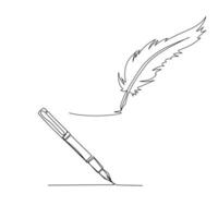 Pen drawn in line art style vector