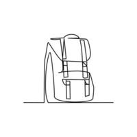 Backpack drawn in line art style vector