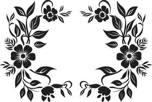 intrincado geometría negro floral emblema botánico simetría geométrico vector logo