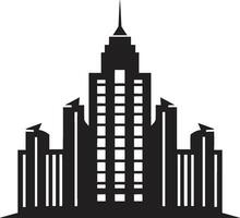 City Vista Impressions Multiflore Building in Vector Emblem Urban Skylinescape Multifloor Cityscape Vector Logo