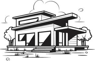 Robust Dwelling Symbol Bold House Sketch in Vector Format Strong Outline Mark Thick House Design in Logo Icon