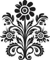 Folkloric Essence Ethnic Floral Icon Design Native Elegance Ethnic Floral Logo Icon vector