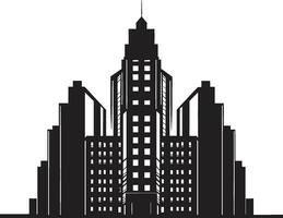 Skyline Dreamscape Multifloor Urban Vector Emblem City Vista Silhouettes Multiflore Building in Vector Icon