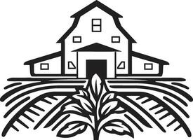 Agrarian Homestead Emblem Farmhouse Design Vector Icon Rustic Farm Abode Mark Farmers House Vector Logo