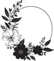 Clean Vector Petal Sketch Iconic Hand Drawn Emblem Elegant Minimalist Bouquet Black Vector Logo Element