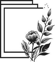 Modern Hand Drawn Floral Sketch Minimal Icon Graceful Minimalist Design Handcrafted Noir Icon vector