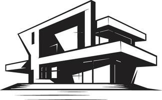 Futuristic Residence Icon House Idea Design in Vector Modern Housing Mark Architecture Idea Vector Logo