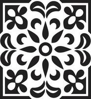 floral rejilla geométrico loseta vector icono resumen pétalo mosaico negro floral modelo