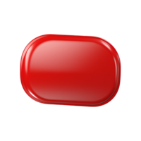 AI generated 3D red speech bubble isolated on transparent background png