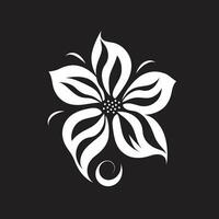 Chic Minimalist Flower Artistic Vector Emblem Clean Bloom Essence Single Black Logo Icon