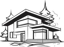 Robust Home Sketch Thick House Icon Design Strong Domicile Symbol Bold House Sketch Vector Logo