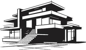 Contemporary Abode Mark Stylish House Design Vector Icon Sleek Dwelling Emblem Modern House Design in Vector