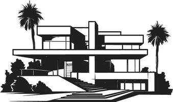 villa estructura marco de referencia arquitectónico diseño en vector logo contemporáneo villa icono emblemático estructura en vector diseño