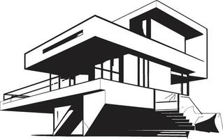 Futuristic Habitat Mark Architecture Design Vector Emblem Contemporary Abode Icon House Idea Design in Vector