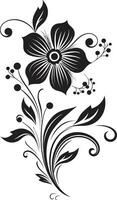 Exquisite Handcrafted Blooms Vector Logo Design Flowing Botanical Silhouettes Black Logo Icon