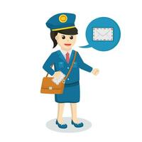 postman with mail notification callout design character on white background vector