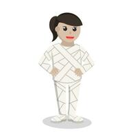 mujer con momia disfraz diseño personaje vector