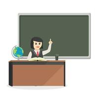 Female teacher in class room design character on white background vector