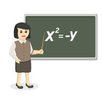 Female teacher doing teaching design character on white background vector