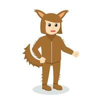 Woman With Werewolf Costume design character vector