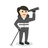 polar explorer  use telescope design character on white background vector