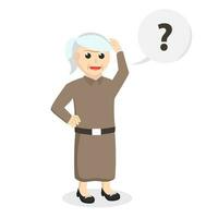 Old woman confused design character on white background vector