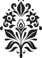 Crafted Heritage Ethnic Floral Vector Design Native Blossom Emblem Ethnic Floral Icon Design