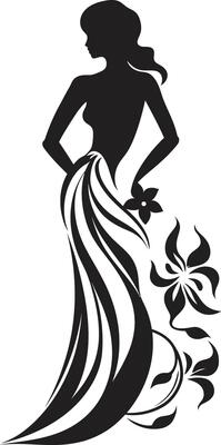 Modern Flower Portrait Black Woman Emblem Artistic Blossom Essence Elegant Vector Face