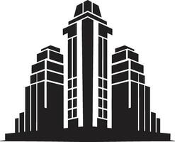 City Horizon Tower Sketch Multifloor Vector Logo Icon Urban Multifloor Impression Cityscape Building Design in Vector Logo