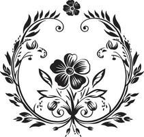 Ink Washed Bloom A Splash of Beauty Trapped in Black Elegance. Blackthorn Beauty Thorny Vines Embracing Fragile Petals. vector