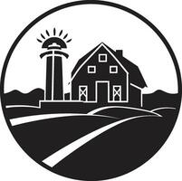agricultores refugio icono casa de Campo diseño vector logo agrario retirada símbolo agricultores casa vector emblema