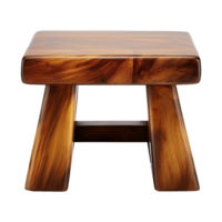 AI generated Wooden rectangular stool isolated on transparent background png