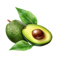 ai generato avocado frutta isolato su trasparente sfondo png