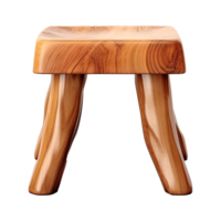 AI generated Wooden rectangular stool isolated on transparent background png