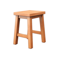 AI generated Wooden rectangular stool isolated on transparent background png