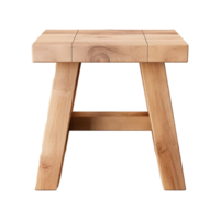 AI generated Wooden rectangular stool isolated on transparent background png