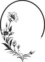 Abstract Handcrafted Florals Minimalist Black Emblem Simplicity in Bloom Hand Drawn Noir Icon Design vector