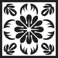 geométrico floral armonía negro loseta icono mosaico pétalos vector icono con geométrico losas