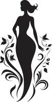 Whimsical Petal Radiance Vector Woman Icon Modern Flowered Persona Black Woman Emblem