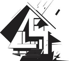 Simple Habitat Mark Minimal House Design in Vector Contemporary Dwelling Icon Minimal House Vector Emblem