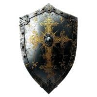 AI generated Knight shield isolated on transparent background png