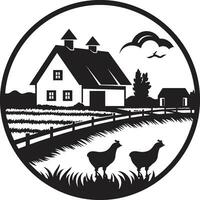 Harvest Homestead Design Farmhouse Vector Logo Icon Agrarian Abode Mark Farmers Farmhouse Vector Emblem