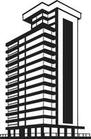 Urban Heights Fusion Multifloor Cityscape Vector Design Metropolitan Elevation Multifloral Skyscraper Vector Logo