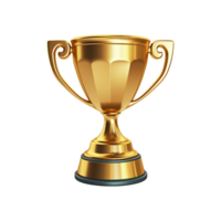 AI generated 3D cartoon trophy isolated on transparent background png