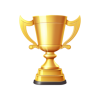 AI generated 3D cartoon trophy isolated on transparent background png